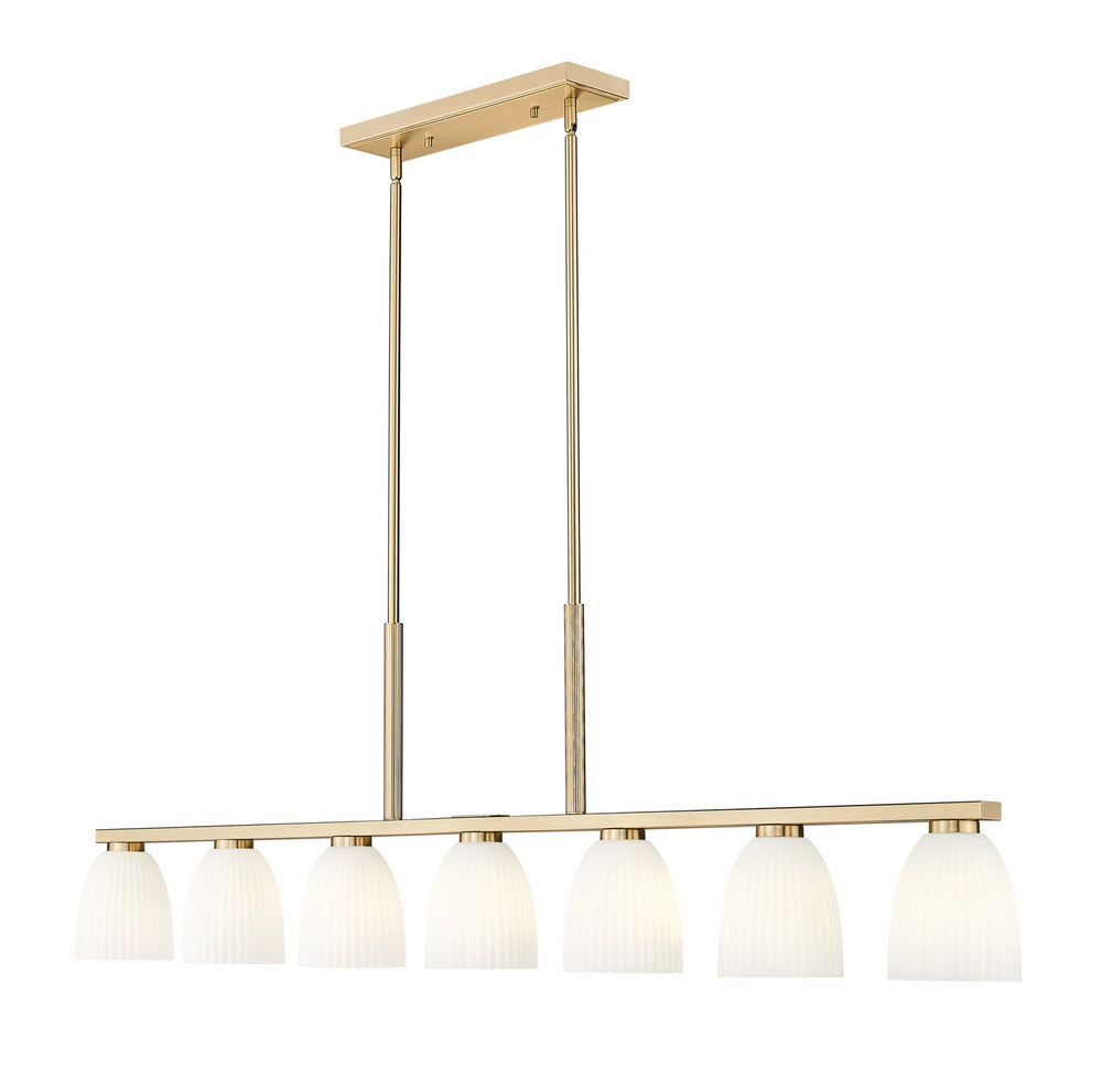 Z-Lite Canada - Seven Light Linear Chandelier - Naya - Modern Gold- Union Lighting Luminaires Decor