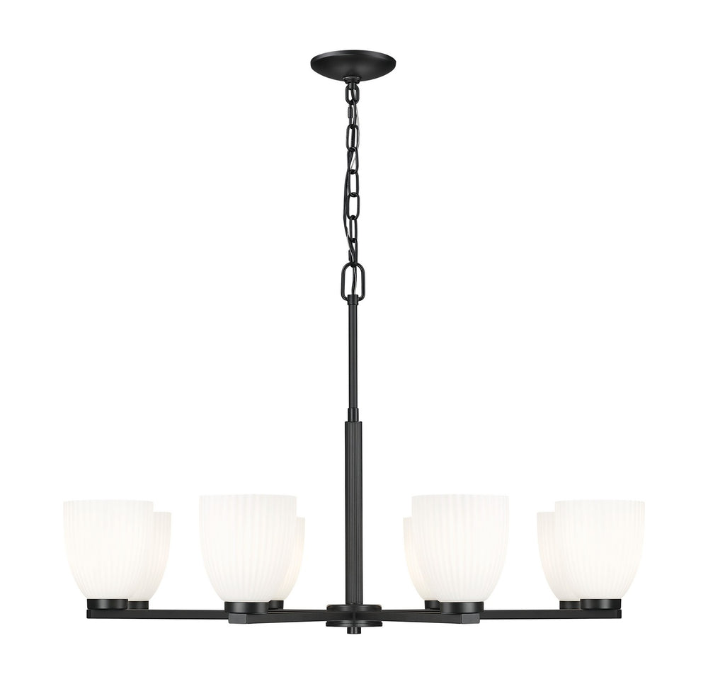 Z-Lite Canada - Eight Light Chandelier - Naya - Matte Black- Union Lighting Luminaires Decor
