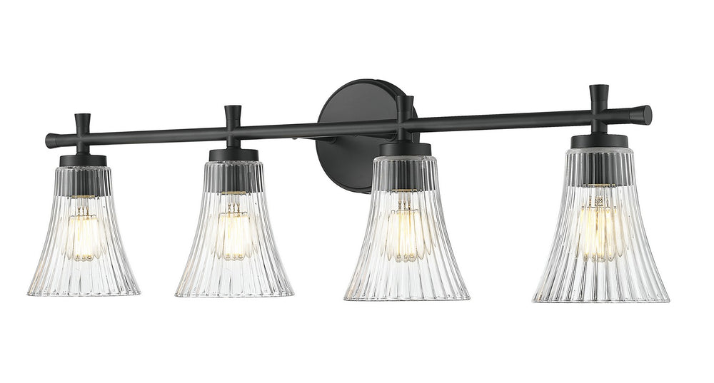 Z-Lite Canada - Four Light Vanity - Belle - Matte Black- Union Lighting Luminaires Decor