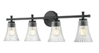 Z-Lite Canada - Four Light Vanity - Belle - Matte Black- Union Lighting Luminaires Decor