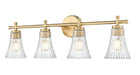 Z-Lite Canada - Four Light Vanity - Belle - Modern Gold- Union Lighting Luminaires Decor