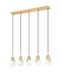 Z-Lite Canada - Five Light Linear Chandelier - Aimie - Modern Gold- Union Lighting Luminaires Decor