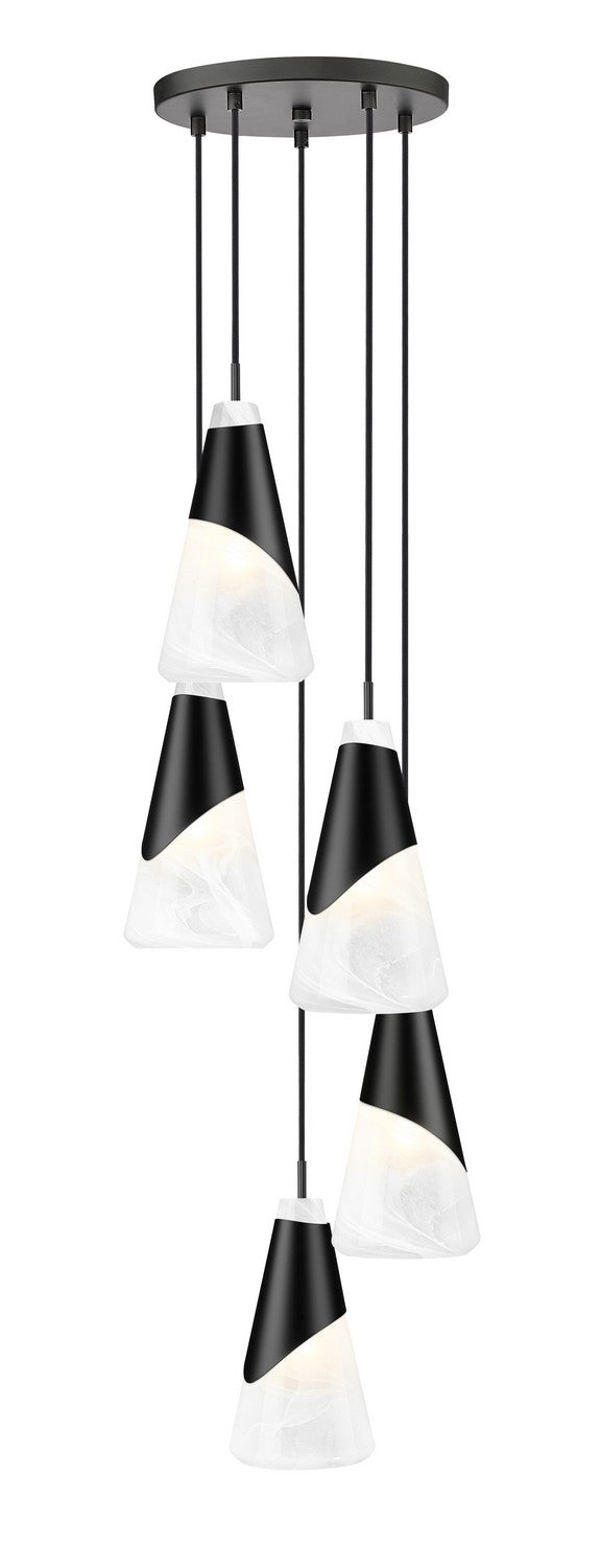 Z-Lite Canada - Five Light Chandelier - Aimie - Matte Black- Union Lighting Luminaires Decor