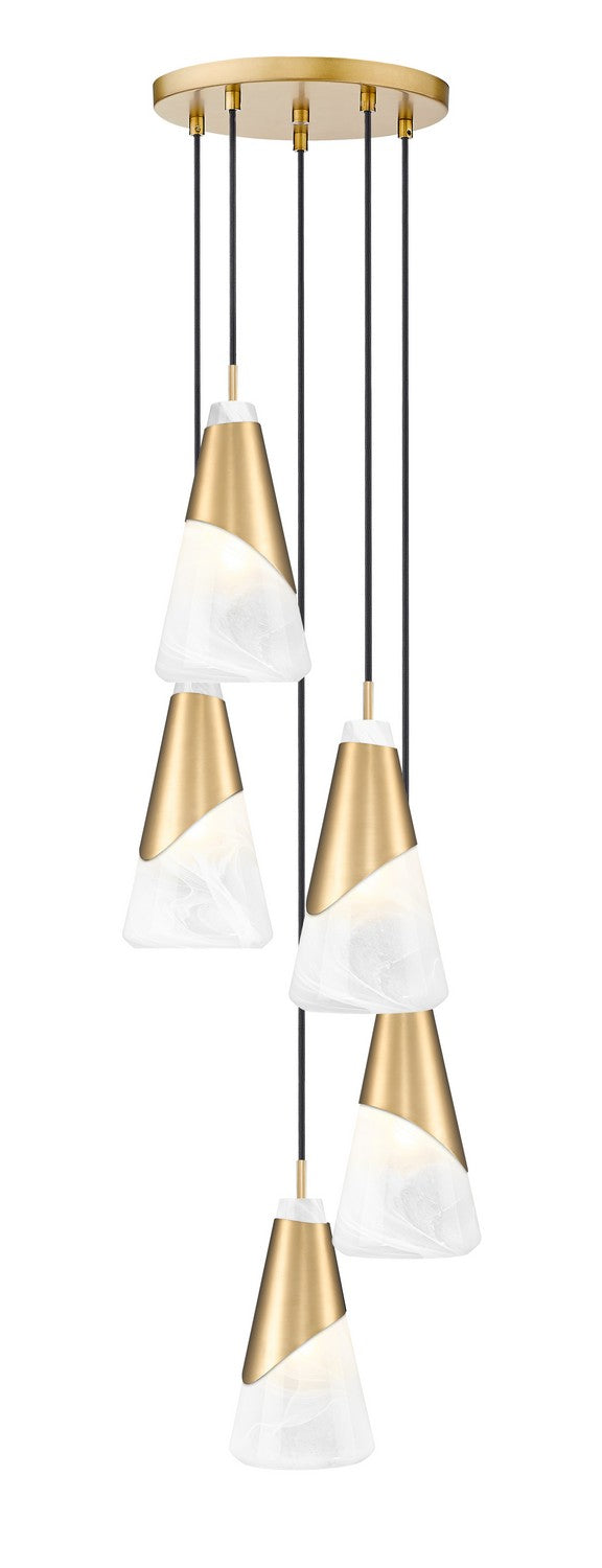 Z-Lite Canada - Five Light Chandelier - Aimie - Modern Gold- Union Lighting Luminaires Decor