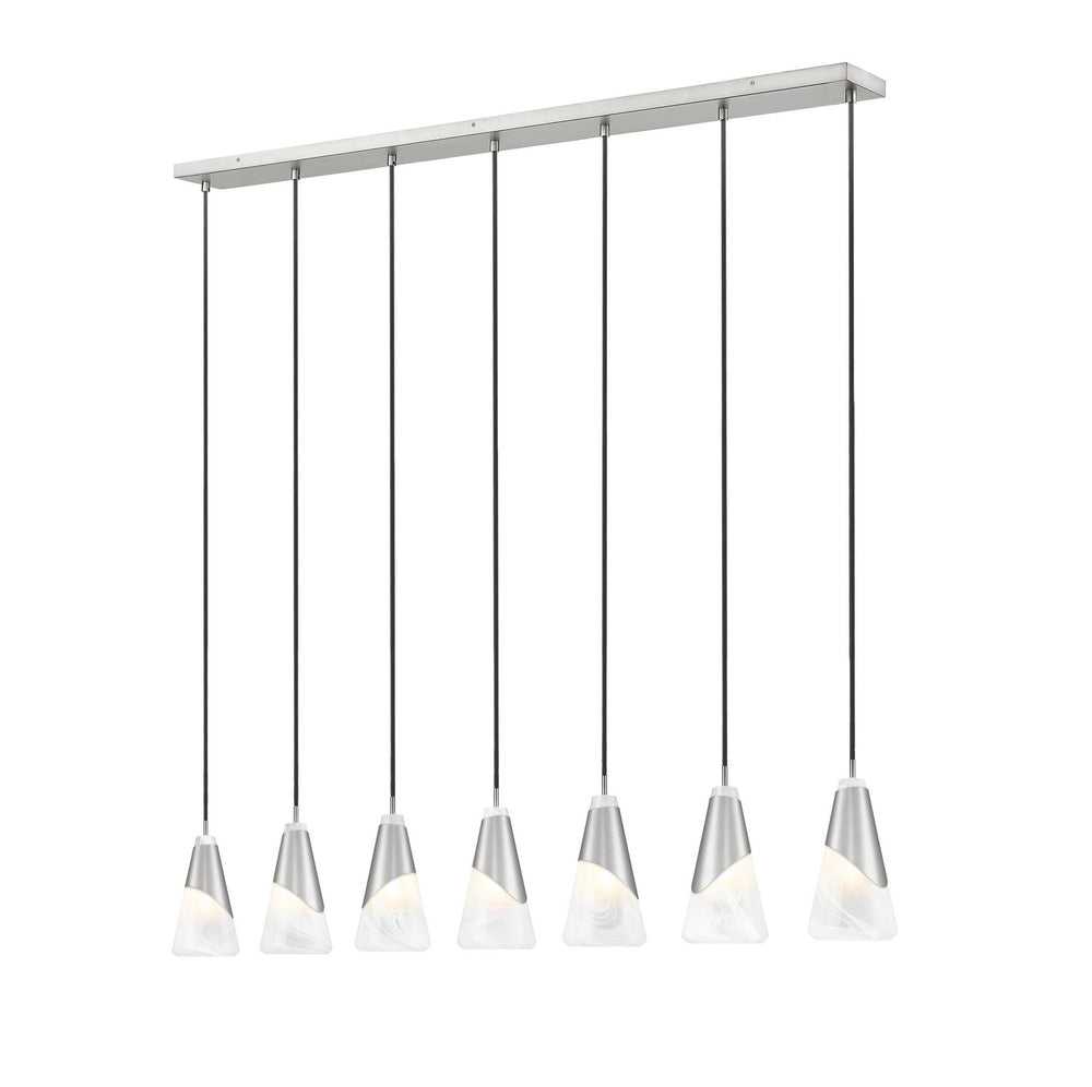 Z-Lite Canada - Seven Light Linear Chandelier - Aimie - Brushed Nickel- Union Lighting Luminaires Decor