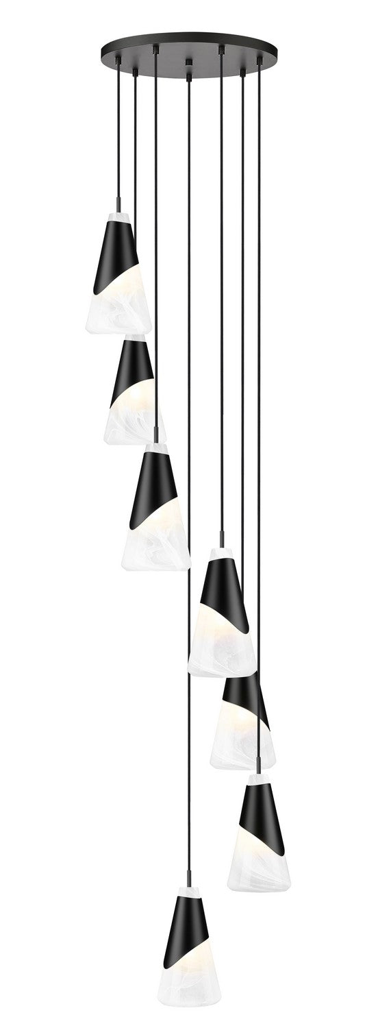 Z-Lite Canada - Seven Light Chandelier - Aimie - Matte Black- Union Lighting Luminaires Decor