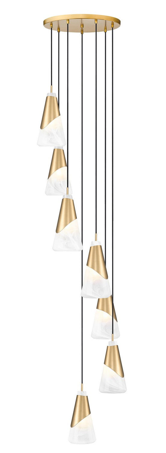 Z-Lite Canada - Seven Light Chandelier - Aimie - Modern Gold- Union Lighting Luminaires Decor