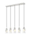 Z-Lite Canada - Five Light Linear Chandelier - Aimie - Brushed Nickel- Union Lighting Luminaires Decor