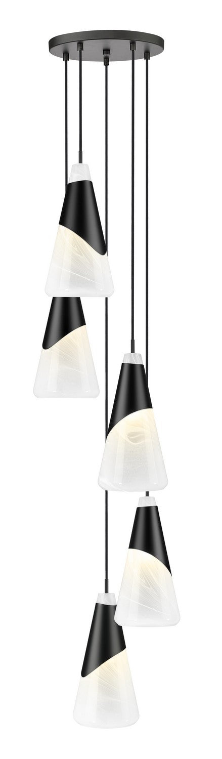 Z-Lite Canada - Five Light Chandelier - Aimie - Matte Black- Union Lighting Luminaires Decor