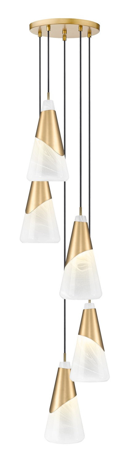Z-Lite Canada - Five Light Chandelier - Aimie - Modern Gold- Union Lighting Luminaires Decor