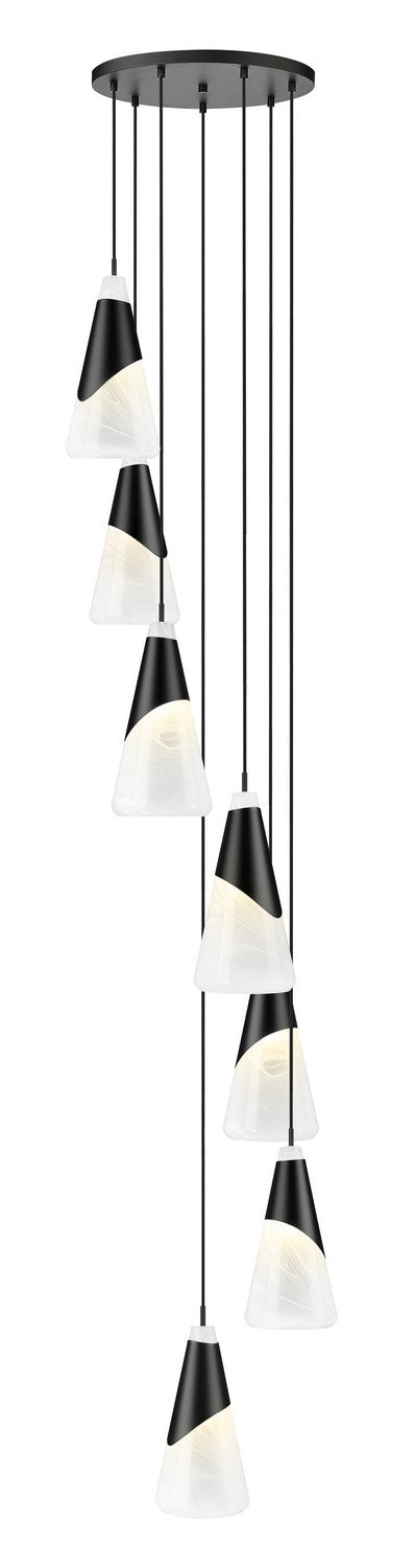 Z-Lite Canada - Seven Light Chandelier - Aimie - Matte Black- Union Lighting Luminaires Decor