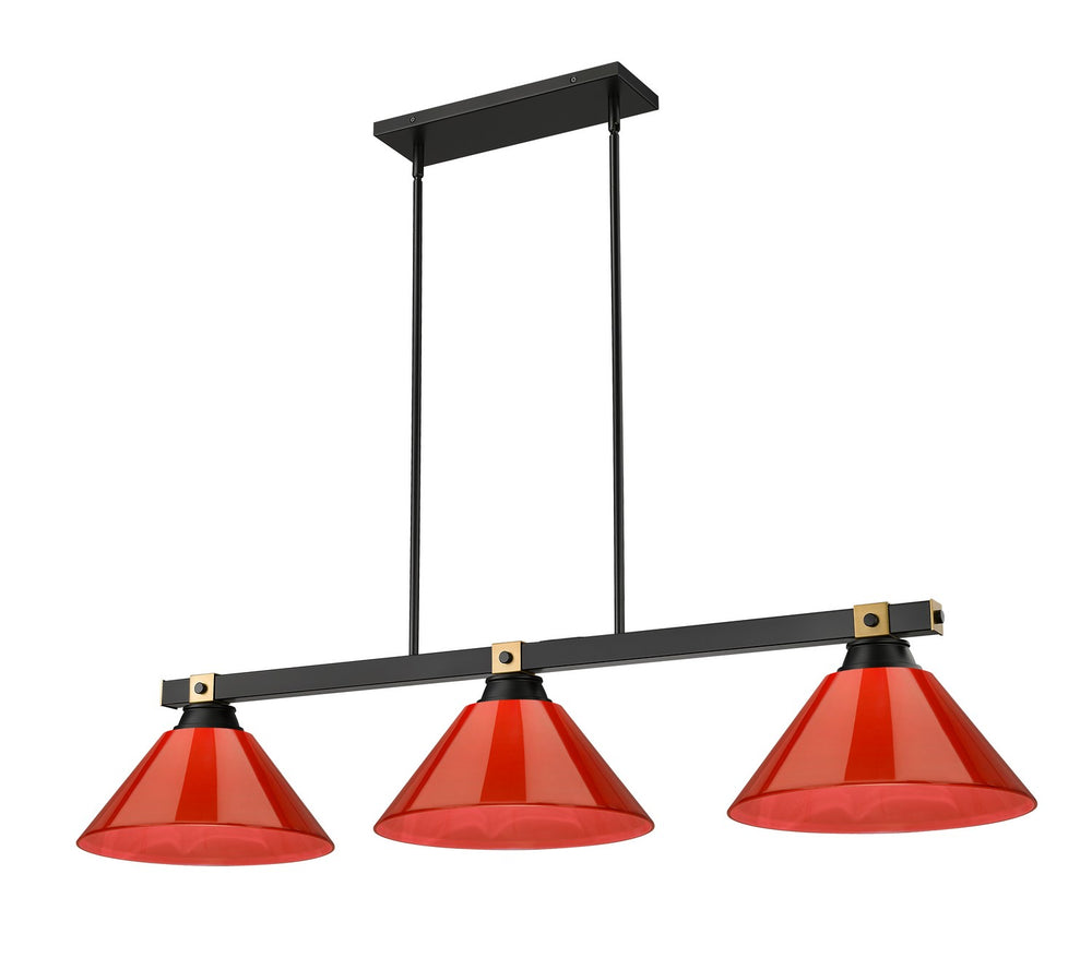 Z-Lite Canada - Three Light Billiard - Bronte - Matte Black + Rubbed Brass- Union Lighting Luminaires Decor