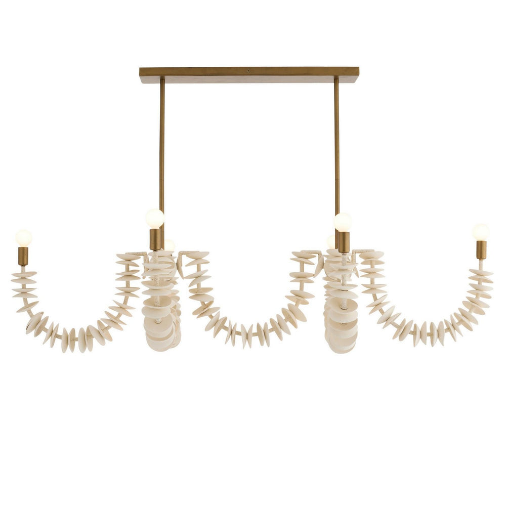 Arteriors - Eight Light Linear Chandelier - Kalama - Ivory- Union Lighting Luminaires Decor