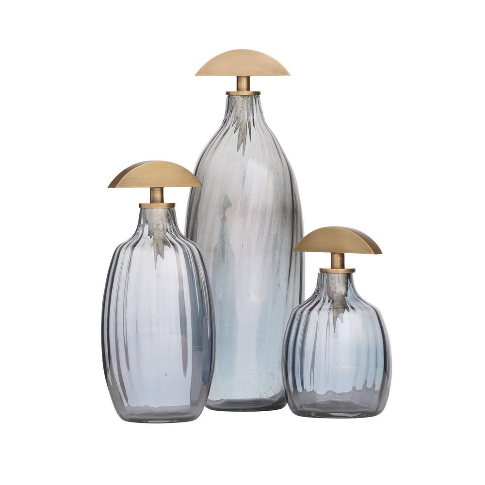Arteriors - Decanters, Set of 3 - Karis - Blue Smoke Luster- Union Lighting Luminaires Decor