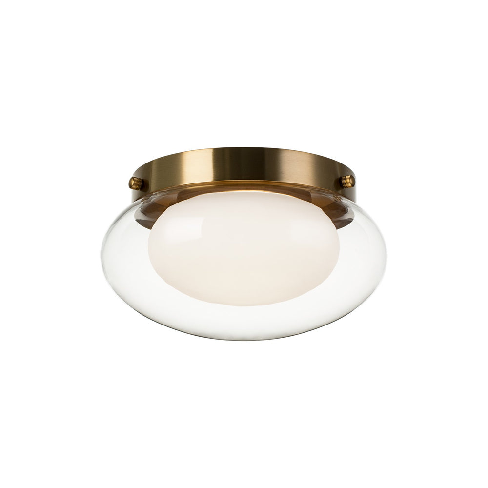 Matteo Canada - One Light Flush Mount - Caspian - Aged Gold Brass- Union Lighting Luminaires Decor