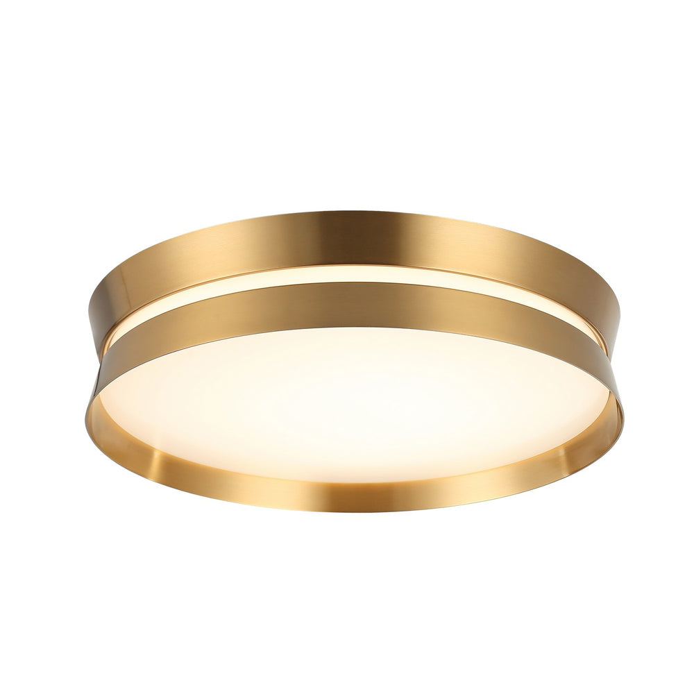 Matteo Canada - One Light Flush Mount - Greyson - Aged Gold Brass- Union Lighting Luminaires Decor