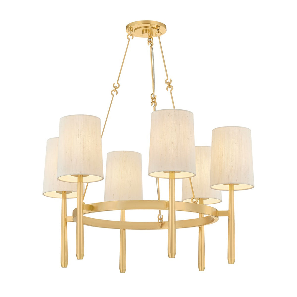 Hudson Valley Canada - Six Light Chandelier - Bridgeton - Aged Brass- Union Lighting Luminaires Decor