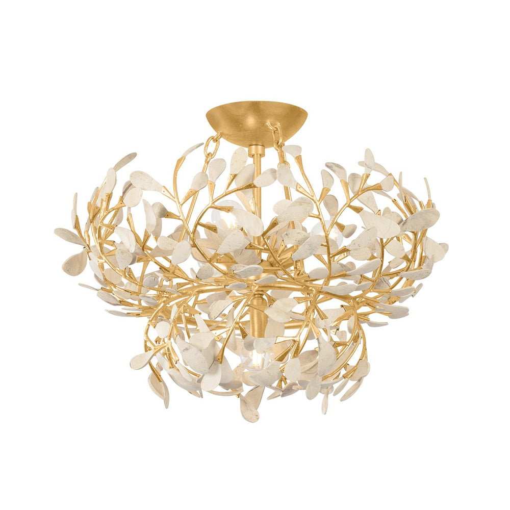 Hudson Valley Canada - Four Light Semi Flush Mount - Maybrook - Vintage Gold Leaf- Union Lighting Luminaires Decor