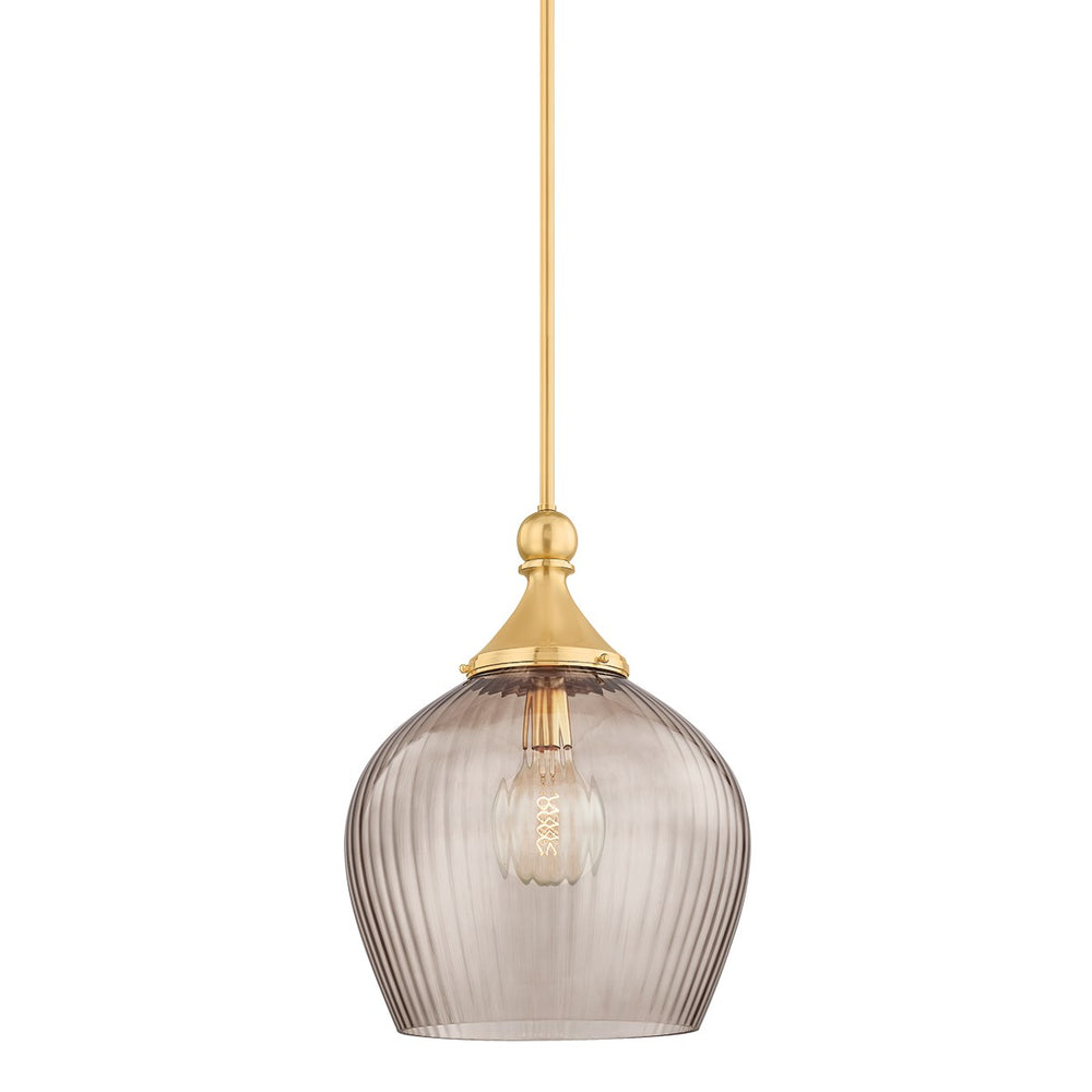 Hudson Valley Canada - One Light Pendant - Chatton - Aged Brass- Union Lighting Luminaires Decor