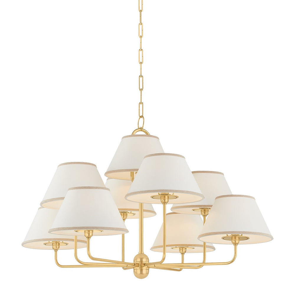 Hudson Valley Canada - Nine Light Chandelier - Durland - Aged Brass- Union Lighting Luminaires Decor