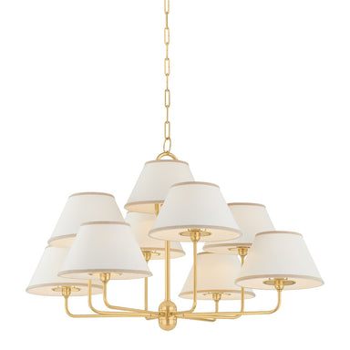 Hudson Valley Canada - Nine Light Chandelier - Durland - Aged Brass- Union Lighting Luminaires Decor