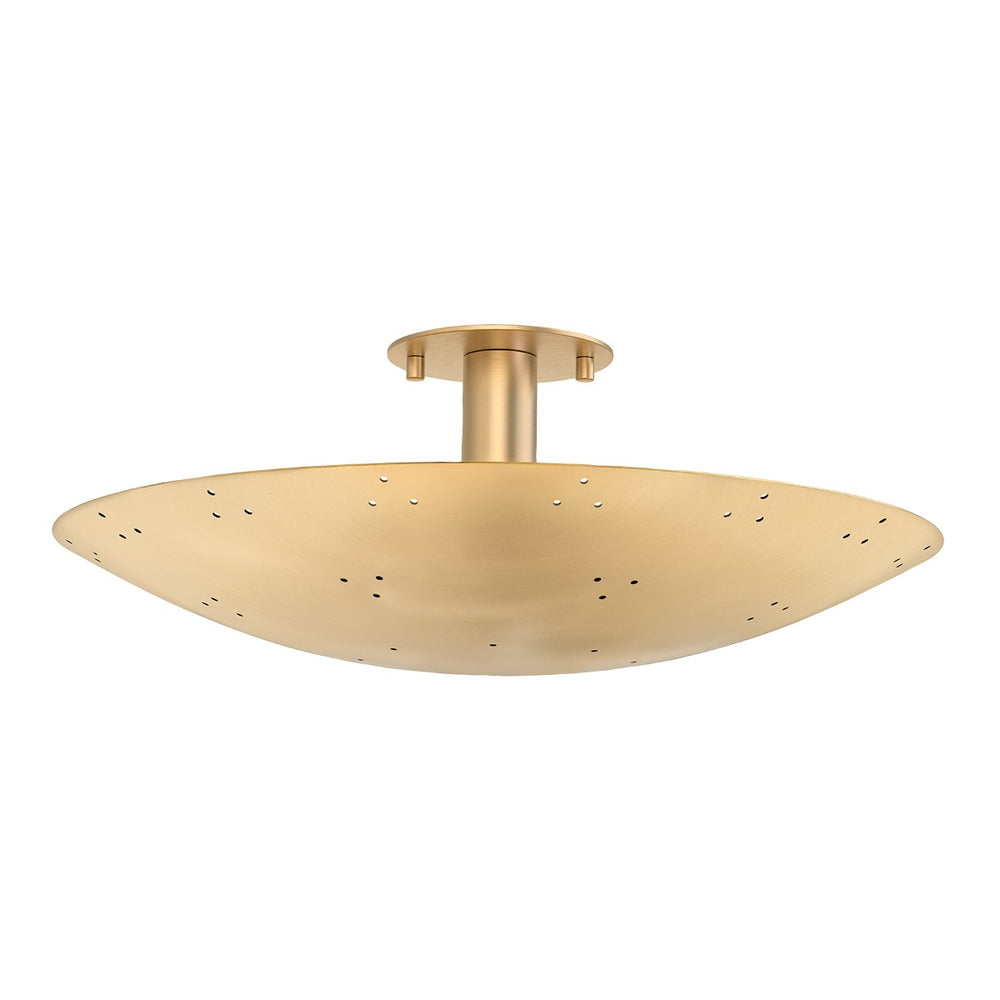 Hudson Valley Canada - Three Light Flush Mount - Bern - Vintage Brass- Union Lighting Luminaires Decor