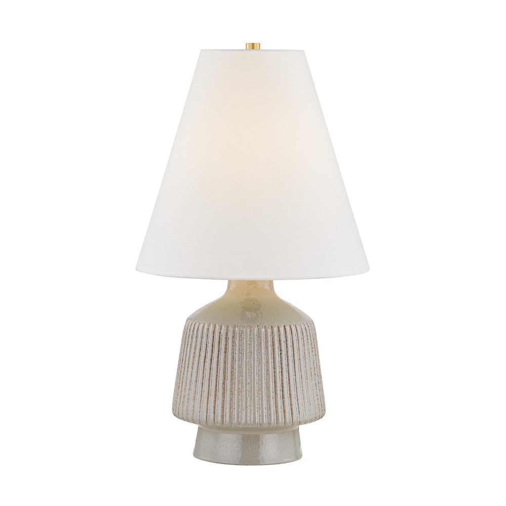 Hudson Valley Canada - One Light Table Lamp - King - Aged Brass/Ceramic Coccon- Union Lighting Luminaires Decor