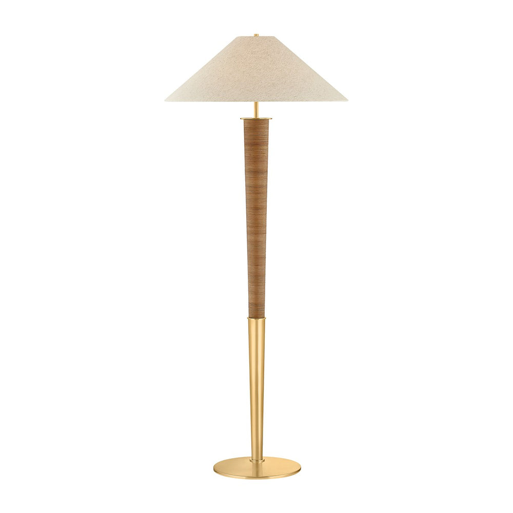 Hudson Valley Canada - One Light Floor Lamp - Bohicket - Aged Brass- Union Lighting Luminaires Decor