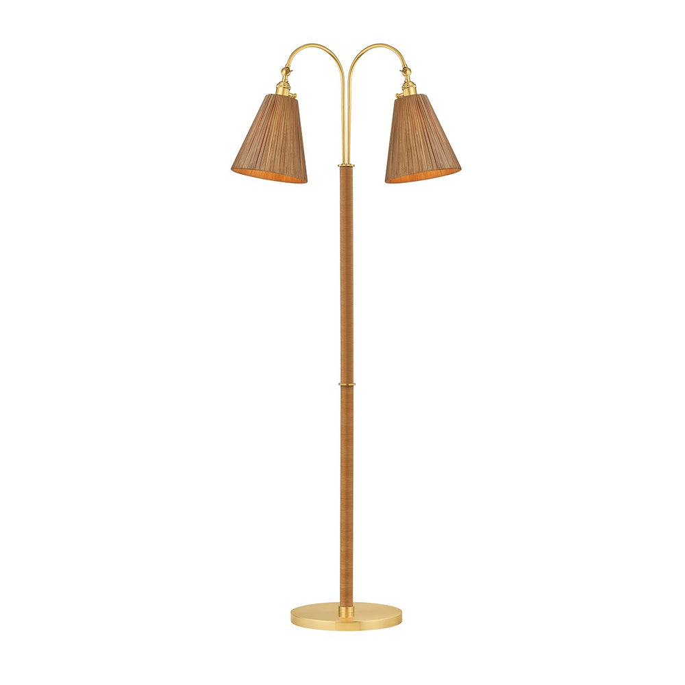 Hudson Valley Canada - Two Light Floor Lamp - Ruthin - Aged Brass- Union Lighting Luminaires Decor
