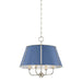 Hudson Valley Canada - Four Light Chandelier - Cambridge - Polished Nickel/Soft French Blue- Union Lighting Luminaires Decor