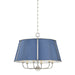 Hudson Valley Canada - Six Light Chandelier - Cambridge - Polished Nickel/Soft French Blue- Union Lighting Luminaires Decor