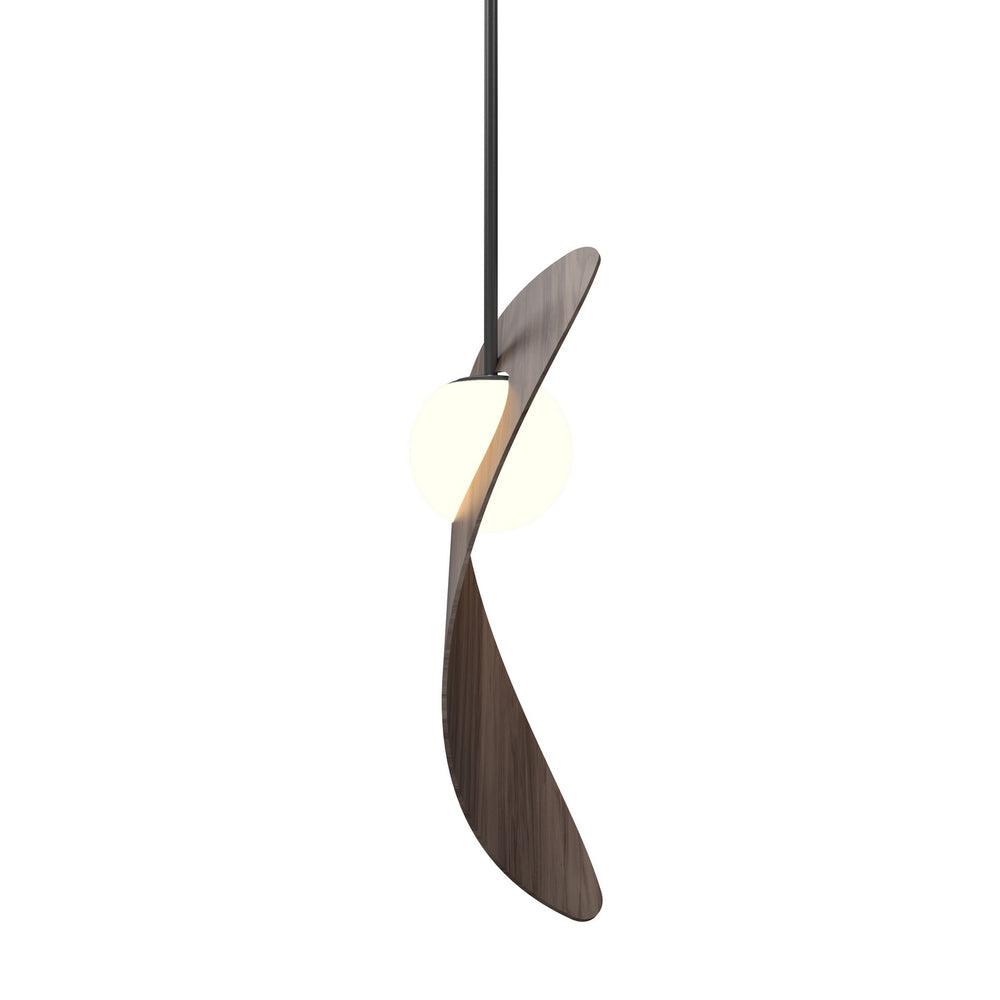 Accord Lighting - One Light Pendant - Oyster - American Walnut- Union Lighting Luminaires Decor