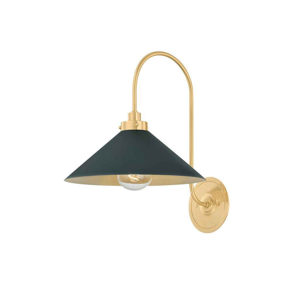 Hudson Valley Canada - One Light Wall Sconce - Clivedon - Aged Brass/Soft Studio Green- Union Lighting Luminaires Decor