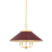 Hudson Valley Canada - Five Light Chandelier - Clivedon - Aged Brass/Soft Crimson- Union Lighting Luminaires Decor