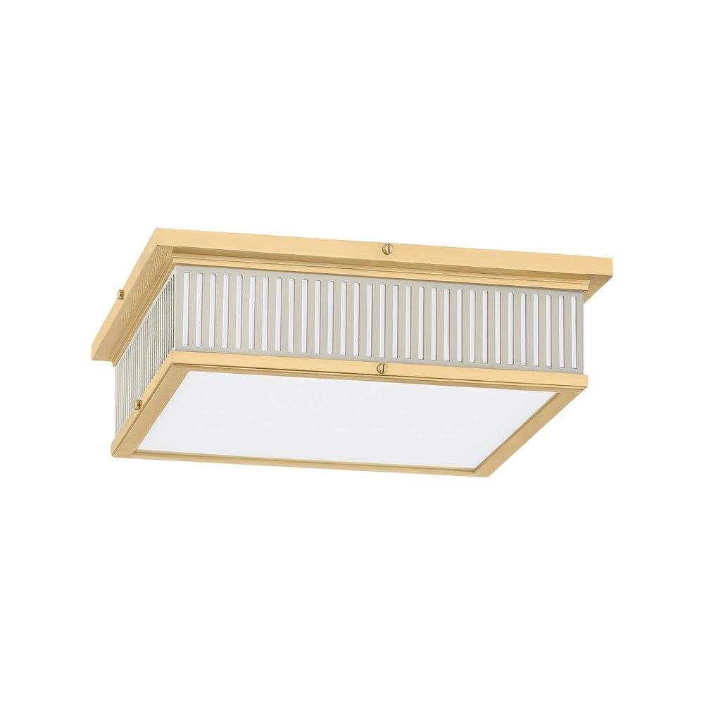 Hudson Valley Canada - LED Flush Mount - Ashdown - Aged Brass/Off-White- Union Lighting Luminaires Decor