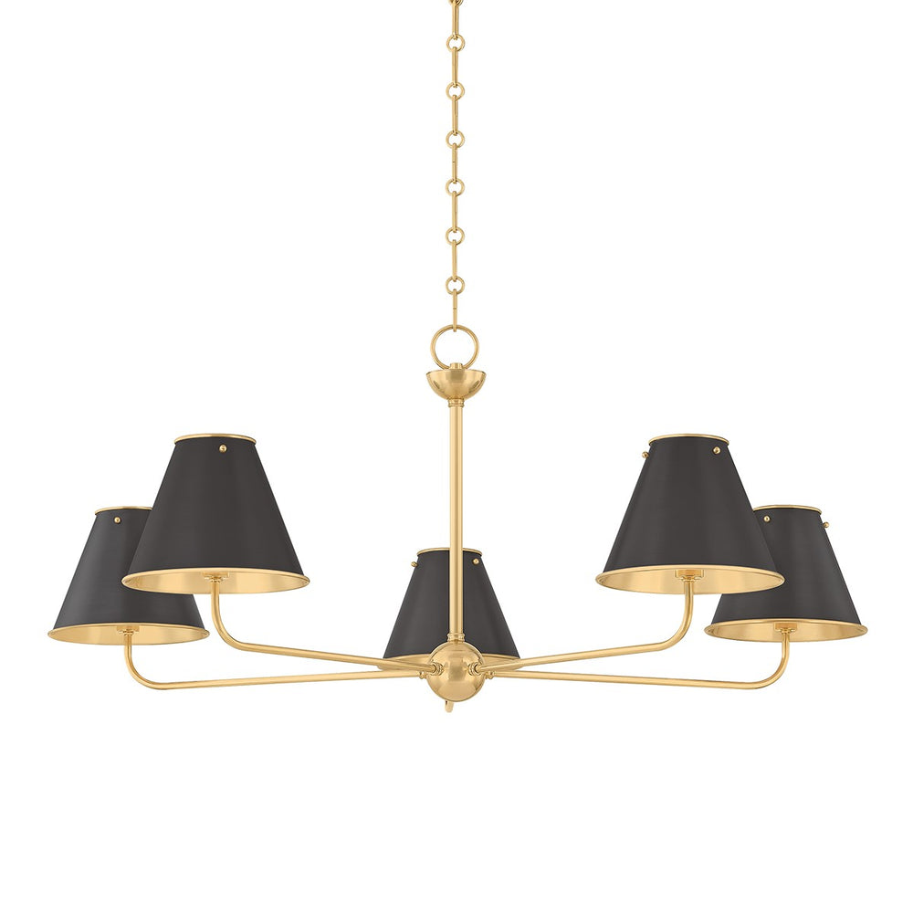 Hudson Valley Canada - Five Light Chandelier - Burghley - Aged Brass/Distressed Bronze- Union Lighting Luminaires Decor