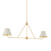 Hudson Valley Canada - Two Light Linear - Burghley - Aged Brass/Off-White- Union Lighting Luminaires Decor