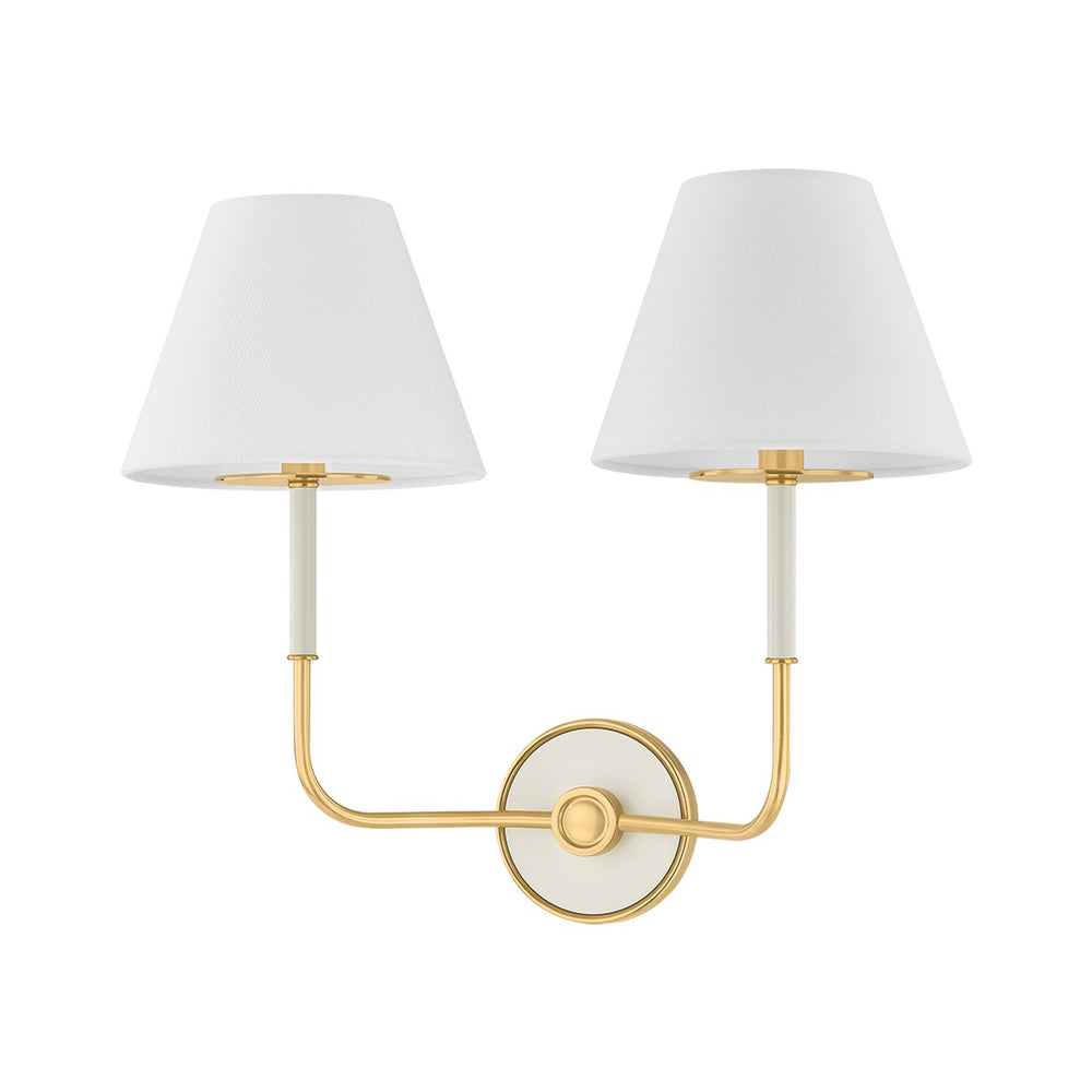 Hudson Valley Canada - Two Light Wall Sconce - Wedgewood - Aged Brass/Off-White- Union Lighting Luminaires Decor