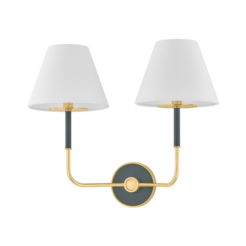 Hudson Valley Canada - Two Light Wall Sconce - Wedgewood - Aged Brass/Soft Studio Green- Union Lighting Luminaires Decor