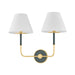 Hudson Valley Canada - Two Light Wall Sconce - Wedgewood - Aged Brass/Soft Studio Green- Union Lighting Luminaires Decor