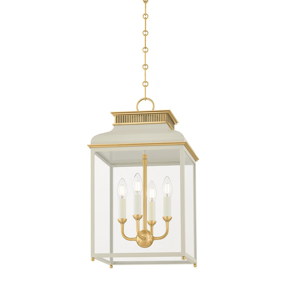 Hudson Valley Canada - Four Light Lantern - Houghton - Aged Brass/Off-White- Union Lighting Luminaires Decor
