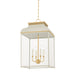 Hudson Valley Canada - Four Light Lantern - Houghton - Aged Brass/Off-White- Union Lighting Luminaires Decor