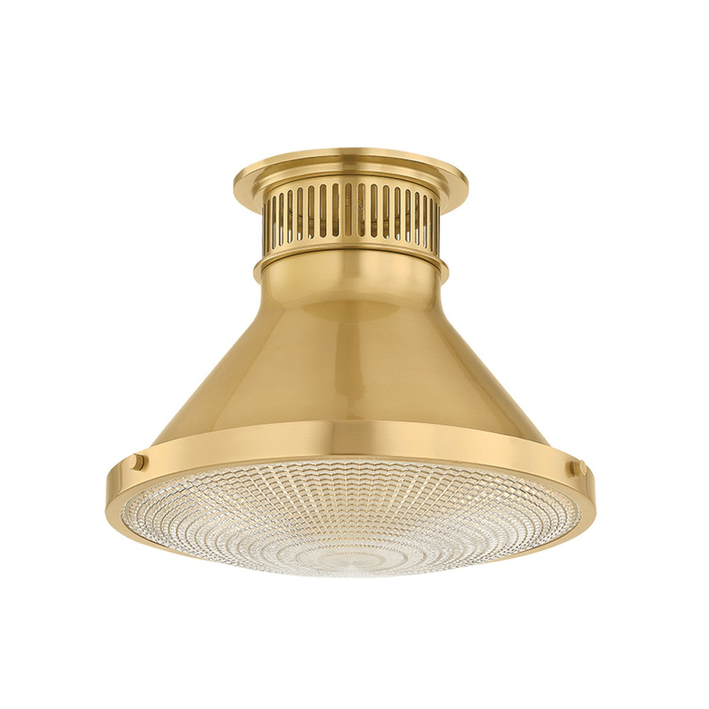 Hudson Valley Canada - One Light Flush Mount - Highclere - Aged Brass- Union Lighting Luminaires Decor