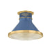 Hudson Valley Canada - One Light Flush Mount - Highclere - Aged Brass/Soft French Blue- Union Lighting Luminaires Decor