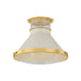 Hudson Valley Canada - One Light Flush Mount - Highclere - Aged Brass/Off-White- Union Lighting Luminaires Decor