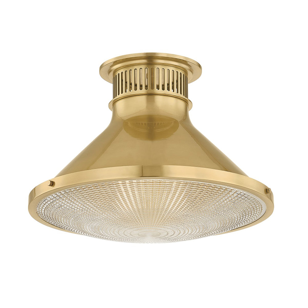 Hudson Valley Canada - One Light Flush Mount - Highclere - Aged Brass- Union Lighting Luminaires Decor