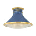 Hudson Valley Canada - One Light Flush Mount - Highclere - Aged Brass/Soft French Blue- Union Lighting Luminaires Decor