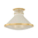 Hudson Valley Canada - One Light Flush Mount - Highclere - Aged Brass/Off-White- Union Lighting Luminaires Decor