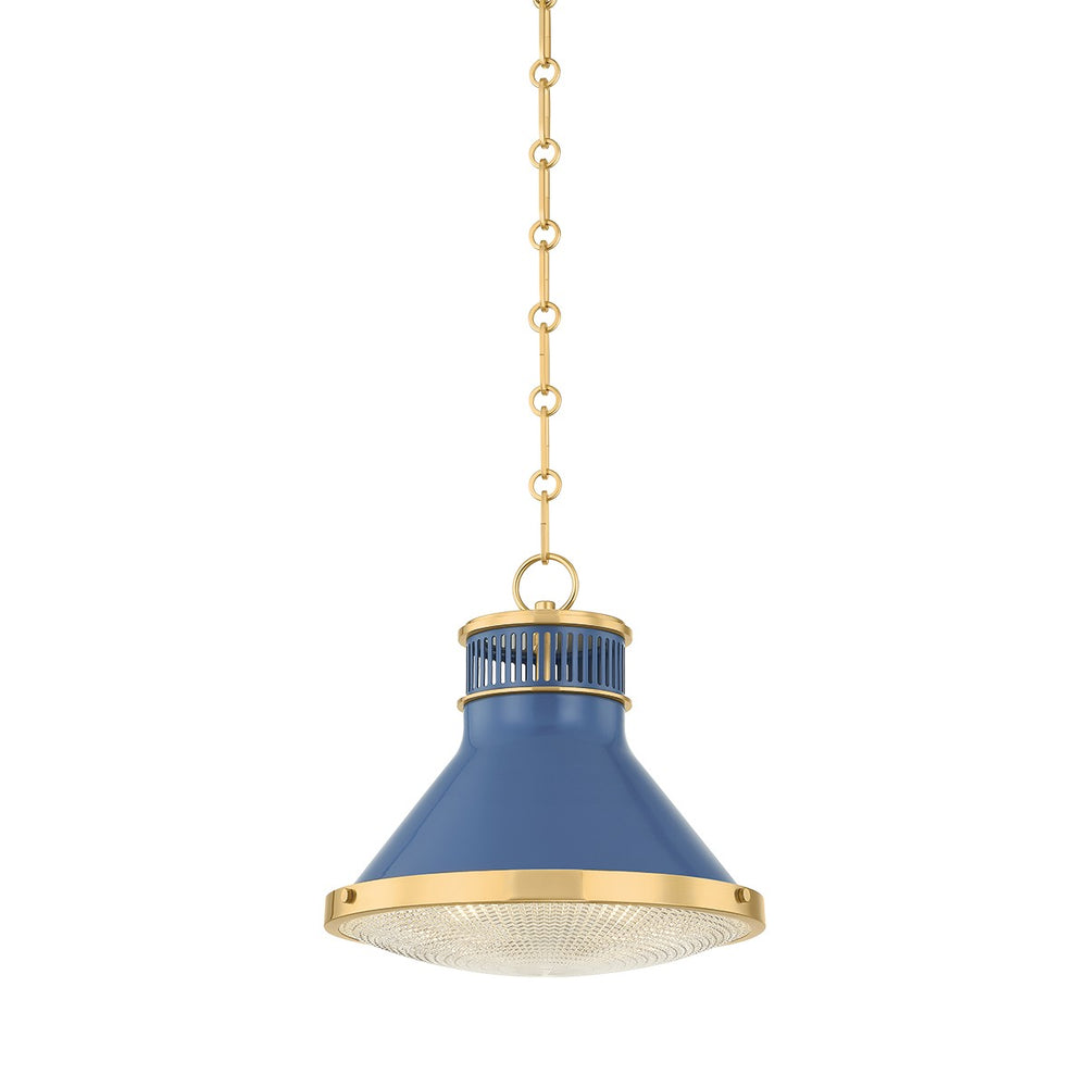 Hudson Valley Canada - One Light Pendant - Highclere - Aged Brass/Soft French Blue- Union Lighting Luminaires Decor