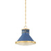 Hudson Valley Canada - One Light Pendant - Highclere - Aged Brass/Soft French Blue- Union Lighting Luminaires Decor
